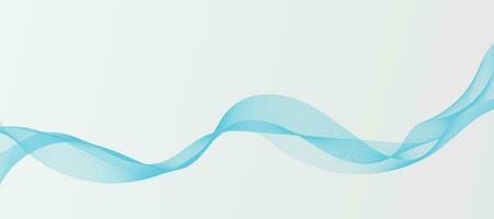 Modern Vector Background with Blue Smoky Wavy Lines.