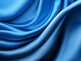 smooth blue satin fabric background photo