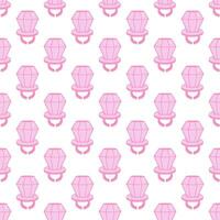 Plastic ring with a large diamond. Candy jewel. Pop style of the 90s. Seamless pattern. vector