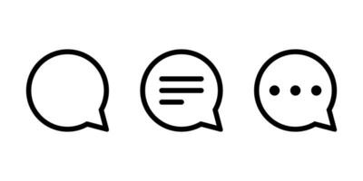 Speech bubble line, chat, comment icon vector