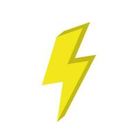 Lightning bolt icon vector in 3d style. Thunderbolt sign symbol