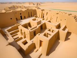 ancient buildings and ruins of the temple of the kings, abu dhabi, united arab emirates. photo