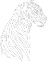 Tribal tiger coloring page vector