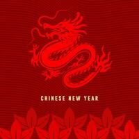 Chinese New Year 2024, year of the dragon. Collection of Chinese New Year posters, greeting card designs with Chinese zodiac dragon. vector