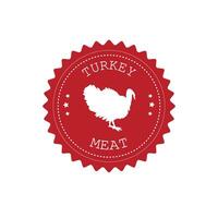 Vector flat retro red logo with turkey silhouette