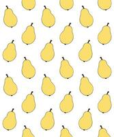 Vector seamless pattern of hand drawn pear