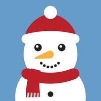 Vector flat cartoon snowman face