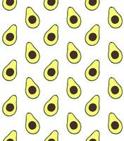 Vector seamless pattern of doodle sketch avocado