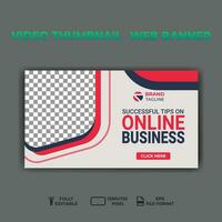 video thumbnail web banner template promotion banner design. vector