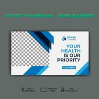 video thumbnail web banner template promotion banner design. vector