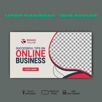 video thumbnail web banner template promotion banner design. vector