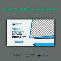 video thumbnail web banner template promotion banner design. vector