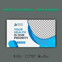 video thumbnail web banner template promotion banner design. vector