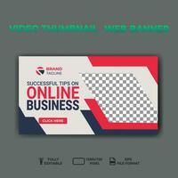 video thumbnail web banner template promotion banner design. vector