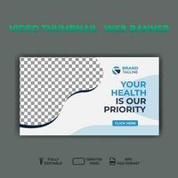 video thumbnail web banner template promotion banner design. vector