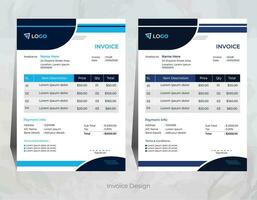 Vector creative and modern invoice design with 2 different color, corporate invoice design template,