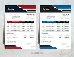 Vector creative and modern invoice design with 2 different color, corporate invoice design template,