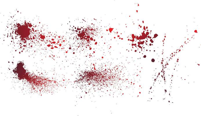 Realistic collection of bloody splatter blob of blood background