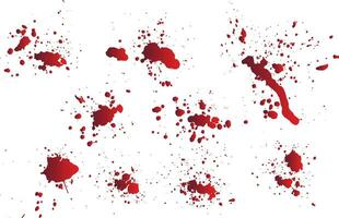 Collection of dripping blood splash background vector