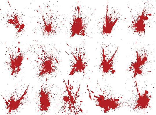 Blood Splatter Grunge Background Set