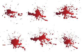 Set of dripping blood splash background vector