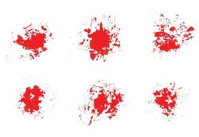 Set of red blood splatter background vector
