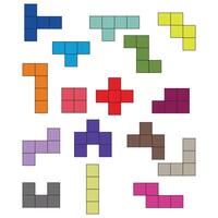 Pentominoes Clipart Set Design Different color vector