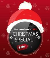 Christmas Special Sale on Red Background. Winter sale social media stories template. vector