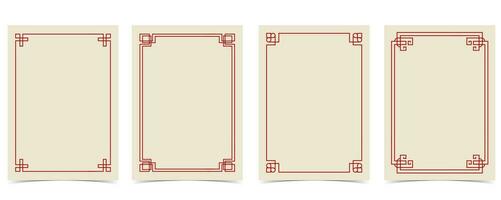 Chinese New Year background with frame,border.Editable vector illustration for postcard,a4 size