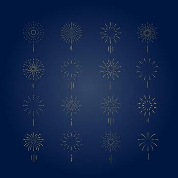 firework object in night.Editable vector illustration for graphic design