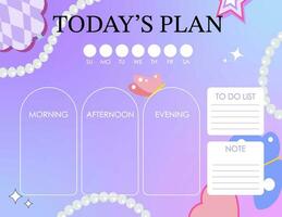 daily planner. start on morning with gradient style that use for horizontal digital vector