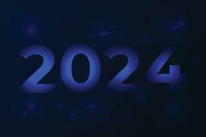 2024 neón efectos logo diseño para contento nuevo año vector