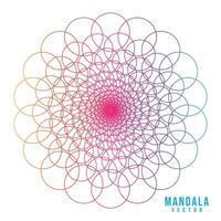 Colorful gradient simple unique mandala design on white background vector