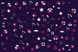 Valentine pattern with love heart star doodles for print media and cards vector