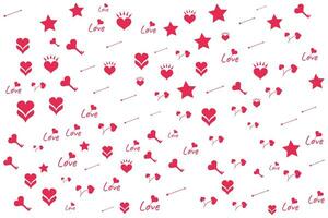 Valentine pattern with love heart star doodles for print media and cards vector