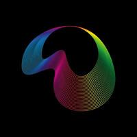 Sound wave, equalizer rainbow color gradient. Modern future technology. Vector geometric abstract element isolated on black background