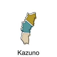 mapa ciudad de kazuno diseño, alto detallado vector mapa - Japón vector diseño modelo