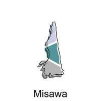 mapa ciudad de misawa diseño, alto detallado vector mapa - Japón vector diseño modelo