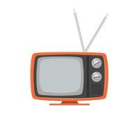 Clásico televisión 70s ilustración plano vector aislado en blanco antecedentes. elemento para historia de televisión concepto y mundo televisión día