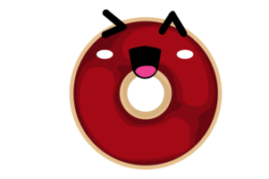 Cute Bitten Donut Character With Transparent Background png