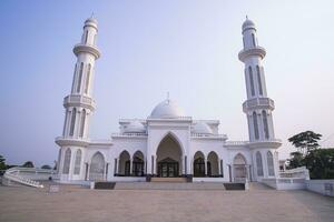 The most Beautiful architectural Elias Ahmed Chowdhury College Jame Masjid in Bangladesh under the Blue sky photo
