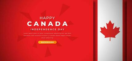 Happy Canada Independence Day Design Paper Cut Shapes Background Illustration for Poster, Banner, Advertising, Greeting Card vector