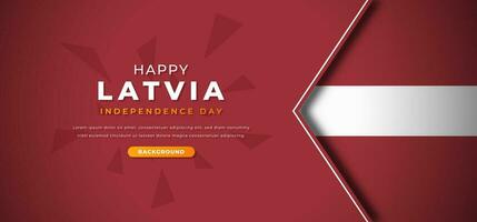 Happy Latvia Independence Day Design Paper Cut Shapes Background Illustration for Poster, Banner, Advertising, Greeting Card vector