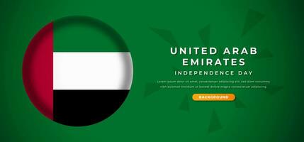 Happy United Arab Emirates Independence Day Design Paper Cut Shapes Background Illustration for Poster, Banner, Advertising, Greeting Card vector