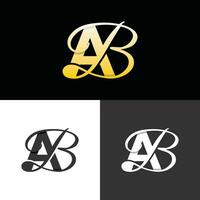 Letter AB luxury modern monogram logo vector design, logo initial vector mark element graphic illustration design template