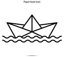 Paper boat icon vector
