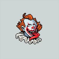 píxel Arte ilustración Siniestro payaso. pixelado Siniestro payaso. crepía payaso pixelado para el píxel Arte juego y icono para sitio web y vídeo juego. antiguo colegio retro vector