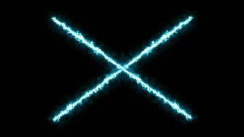 Electric X Cross lightning glowing animation Glowing Energy Electric X Background. Template for video mapping or presentations. Picture Frame in Motion