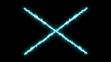 Electric X Cross lightning glowing animation Glowing Energy Electric X Background. Template for video mapping or presentations. Picture Frame in Motion