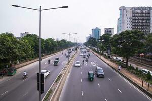 7 th October 2023, Dhaka- Bangladesh  Transportation  Traffic vehicle  of Tongi Diversion Highway Airport Road in Dhaka photo